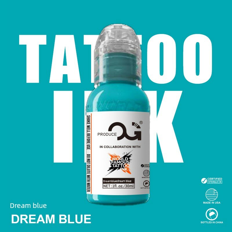 OG Ophelis Collab Водный татуажный краситель 30 мл Сонный синий для профессионального татуирования