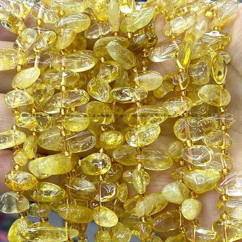 Бусины из пренита Citrine, 11-18 мм, желтые
