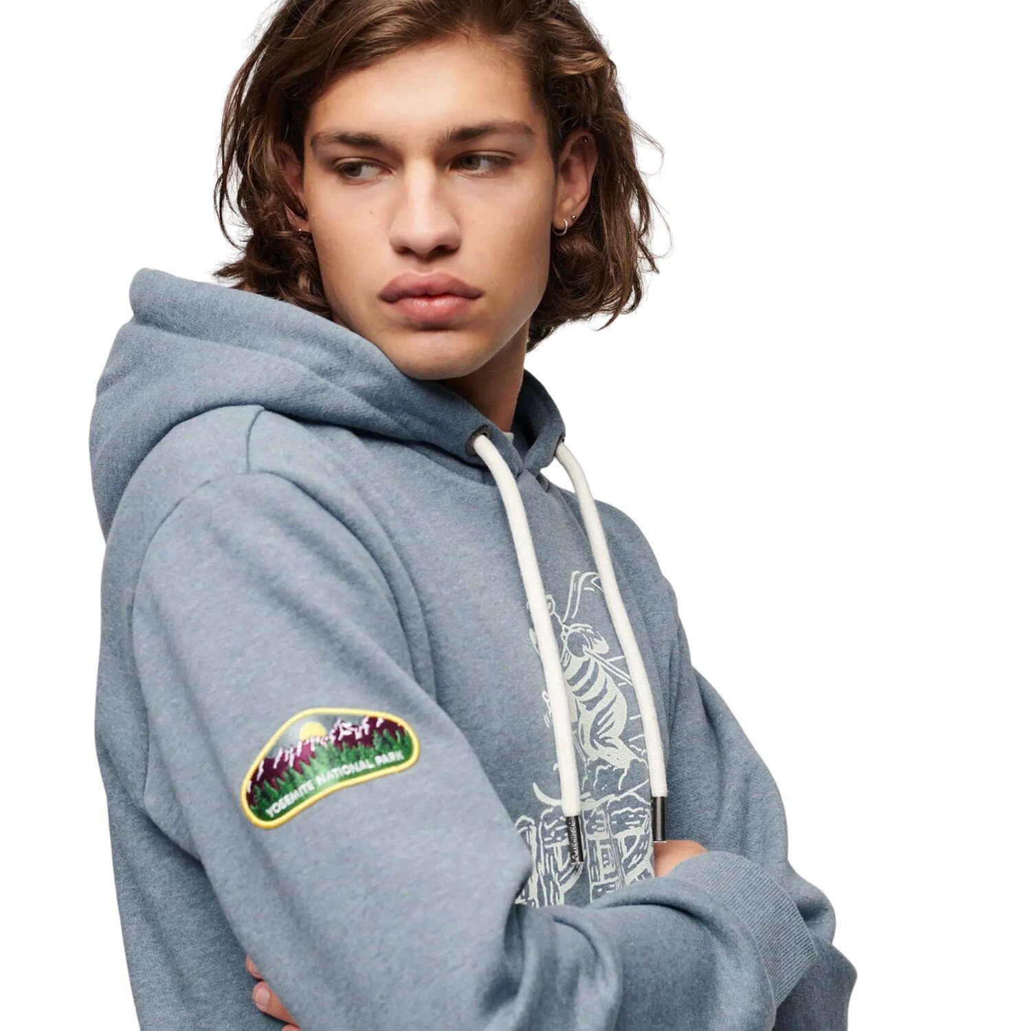 Худи Superdry, размер M, , голубой — фото 1