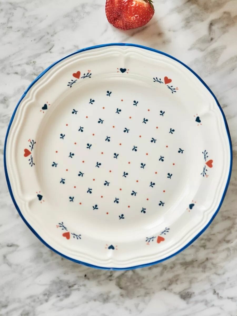 Тарелка "Сердца U27X" 20.2 см 1 шт красный