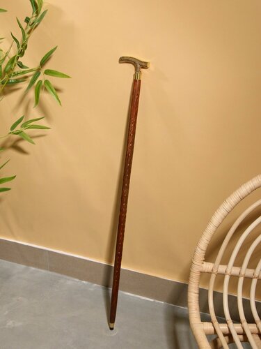 Изображение товара Трость "Домино" шишам, латунь, размер 92 см, цвет золотистый/коричневый