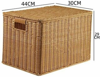 Корзина для хранения "IKEA", ротанг, кофейного цвета, 44x30x29 см