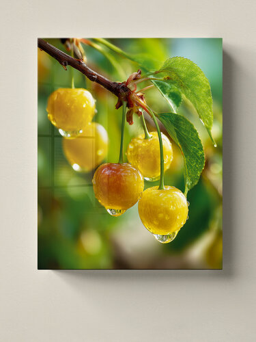 Изображение товара Картина Postermarket "Гроздь Черешни" на стекле, цифровая печать, 40x50 см