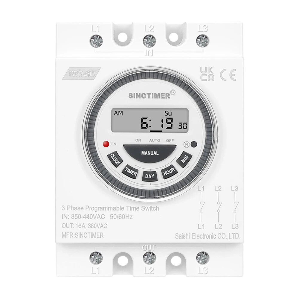 SINOTIMER 3 шт. три фазы 380 В 415 7 дней программируемый таймер реле времени