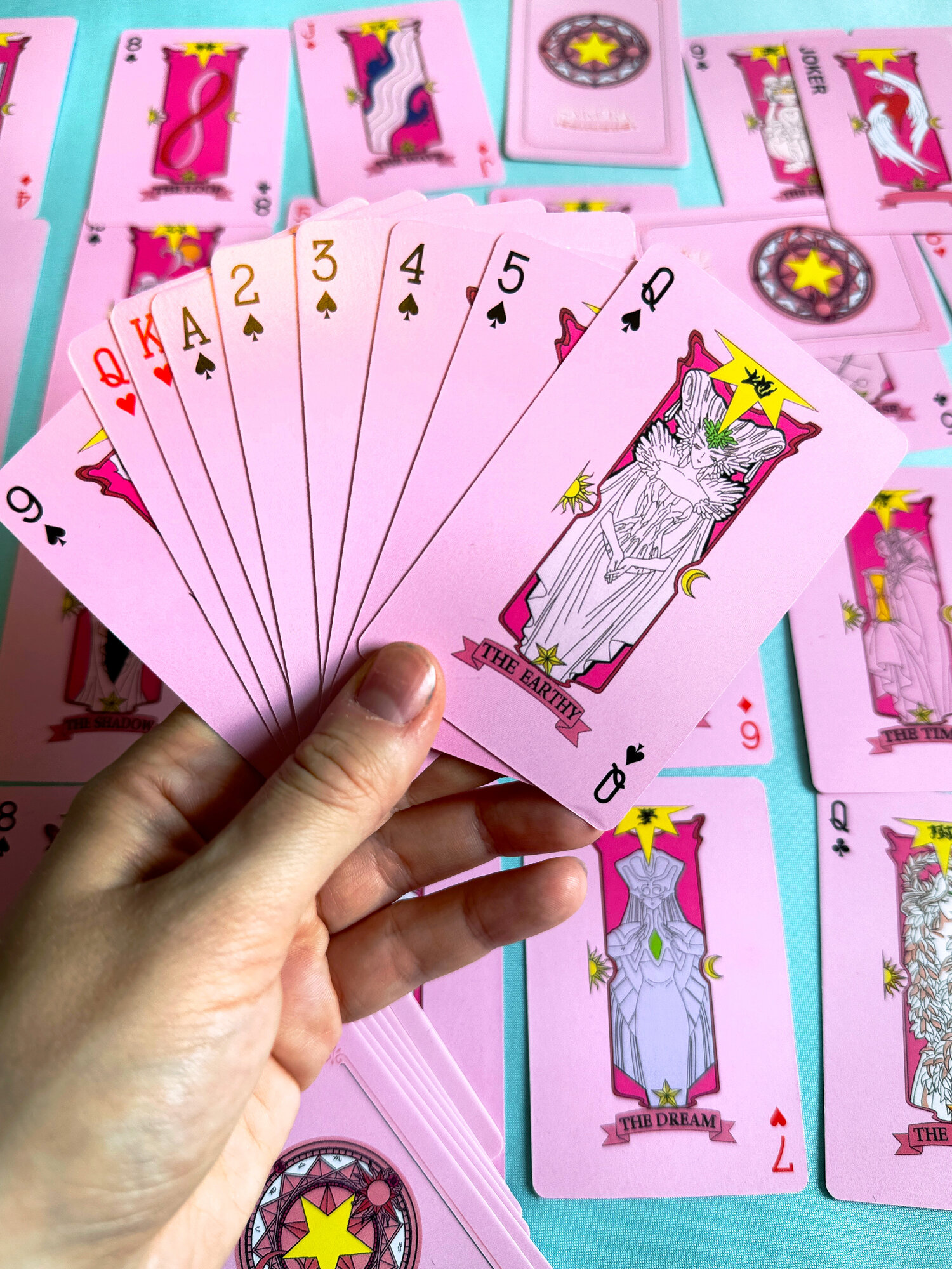 Игральные карты для покера Сакура мини 54 шт. SAKURA в стиле Сэйлор Мун — фото 1