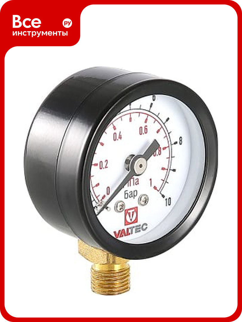 Манометр для подпиточного клапана (1/8"; 0-10 бар) VALTEC VT. TM40. D.01