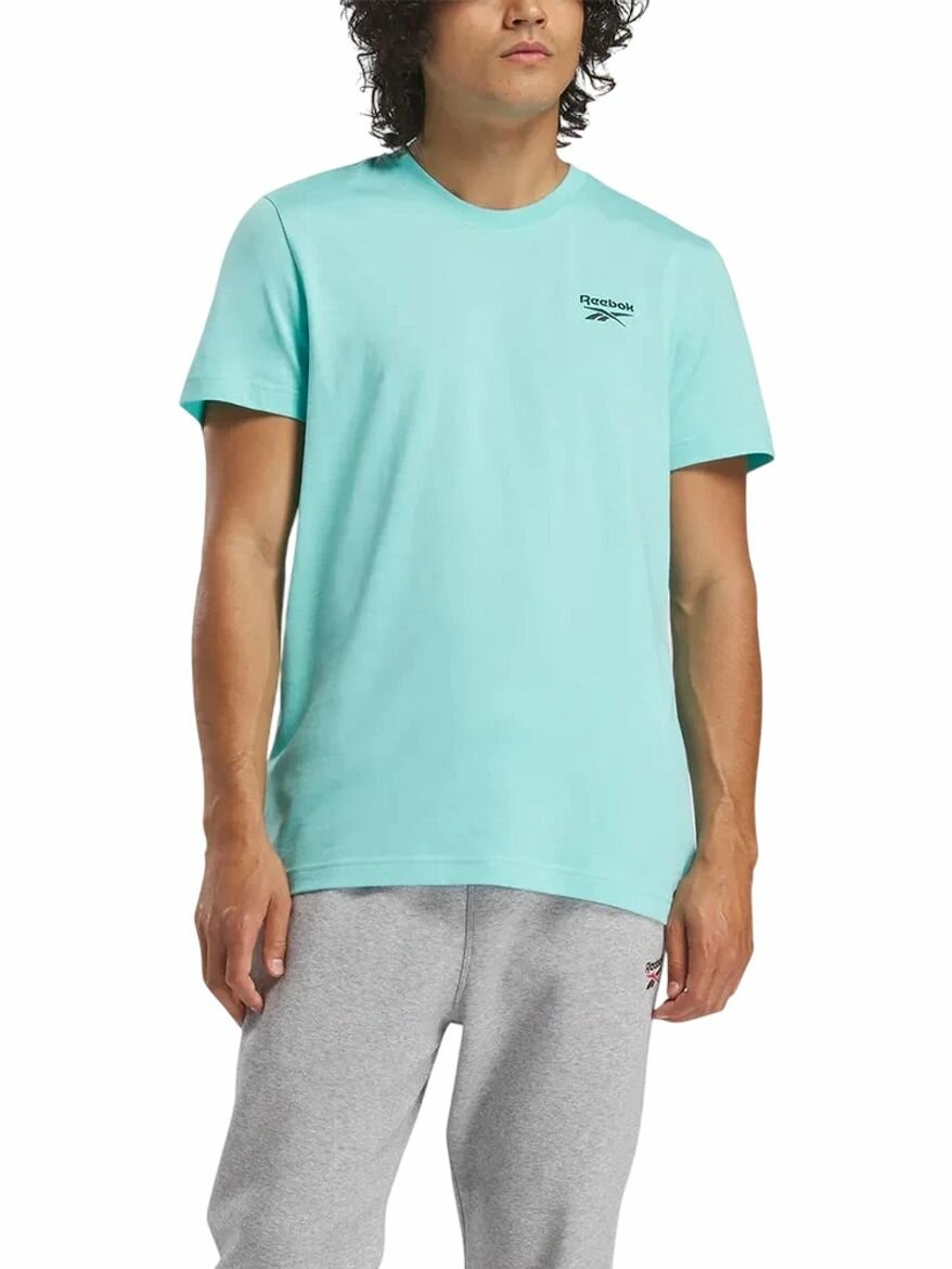 Футболка спортивная Reebok Identity Small Logo Tee, размер S INT, бирюзовый