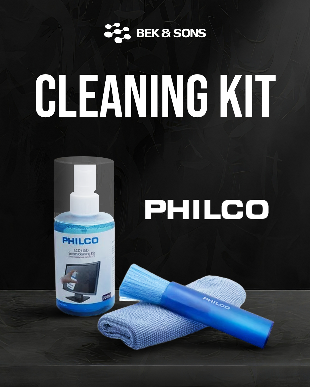 PHILCO набор для чистки экранов ноутбуков, мониторов и смартфонов 3 в 1