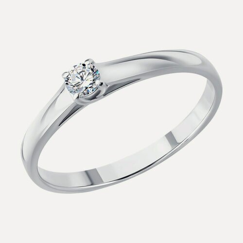 Изображение товара Кольцо, серебро, 925 проба, родирование, бриллиант выращенный