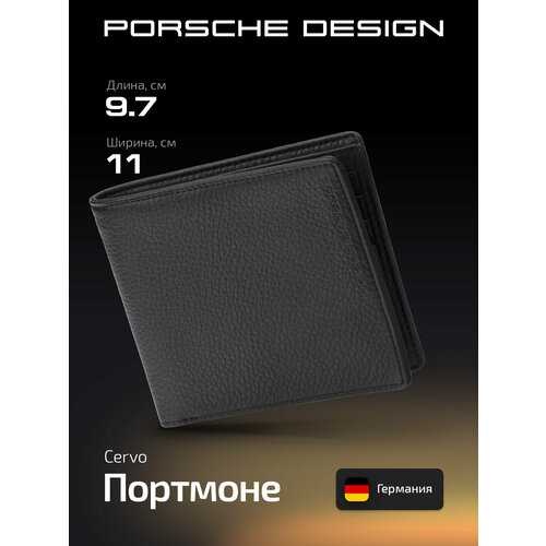 фото Кошелек porsche design, фактура зернистая, черный