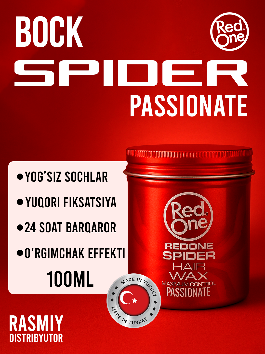 Воск-паутинка для укладки волос RedOne Spider Hair Wax Passionate, 100 мл