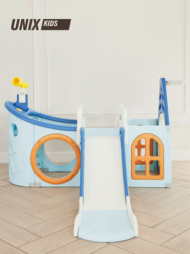 Изображение товара Игровой комплекс детский с горкой UNIX Kids Pirate / Пират для дома и улицы, игровой модуль лазалка, корабль для детей и малышей