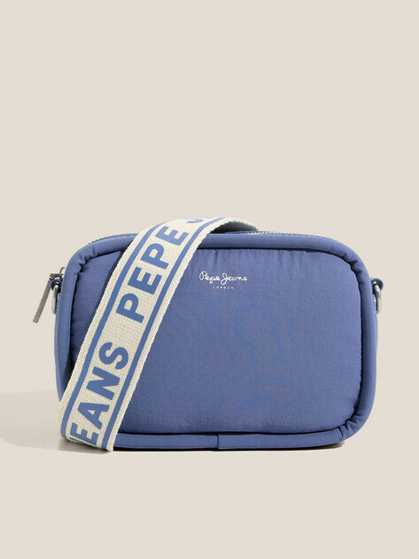 Сумка кросс-боди Pepe Jeans, фактура гладкая, серо-синий