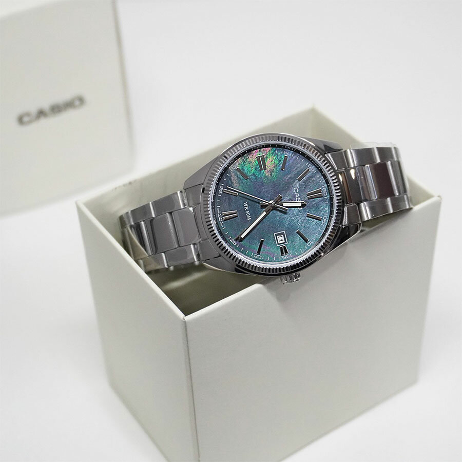 Наручные часы CASIO, серебряный, фиолетовый, синий — фото 1