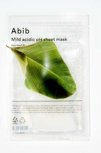 Маска Abib Mild Acidic, pH Sheet, с экстрактом сердцелистного дерева, 30мл