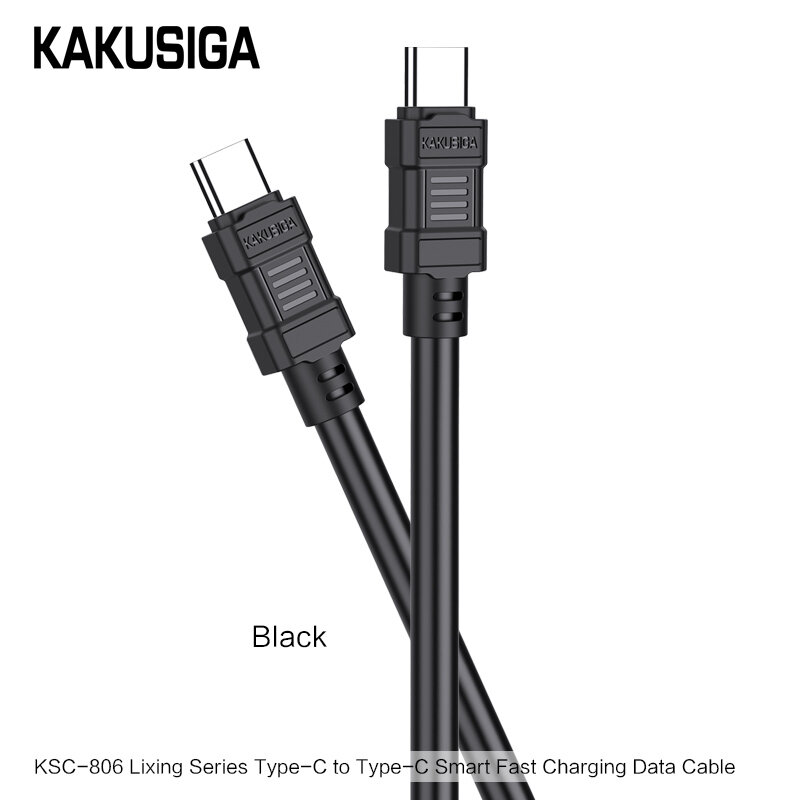 Высокоскоростной Кабель USB Type-C на Type-C KAKUSIGA KSC-806, универсальный, черный, для зарядки и передачи данных
