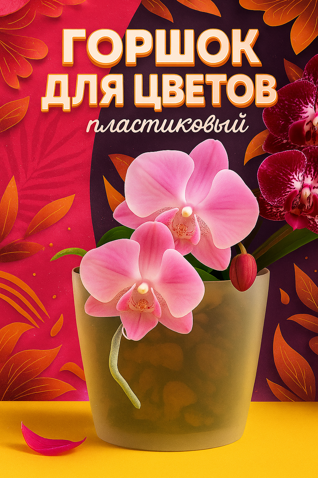 Горшок для цветов с поддоном «Альтернатива. Адель» 1.5 л пластиковый прозрачный