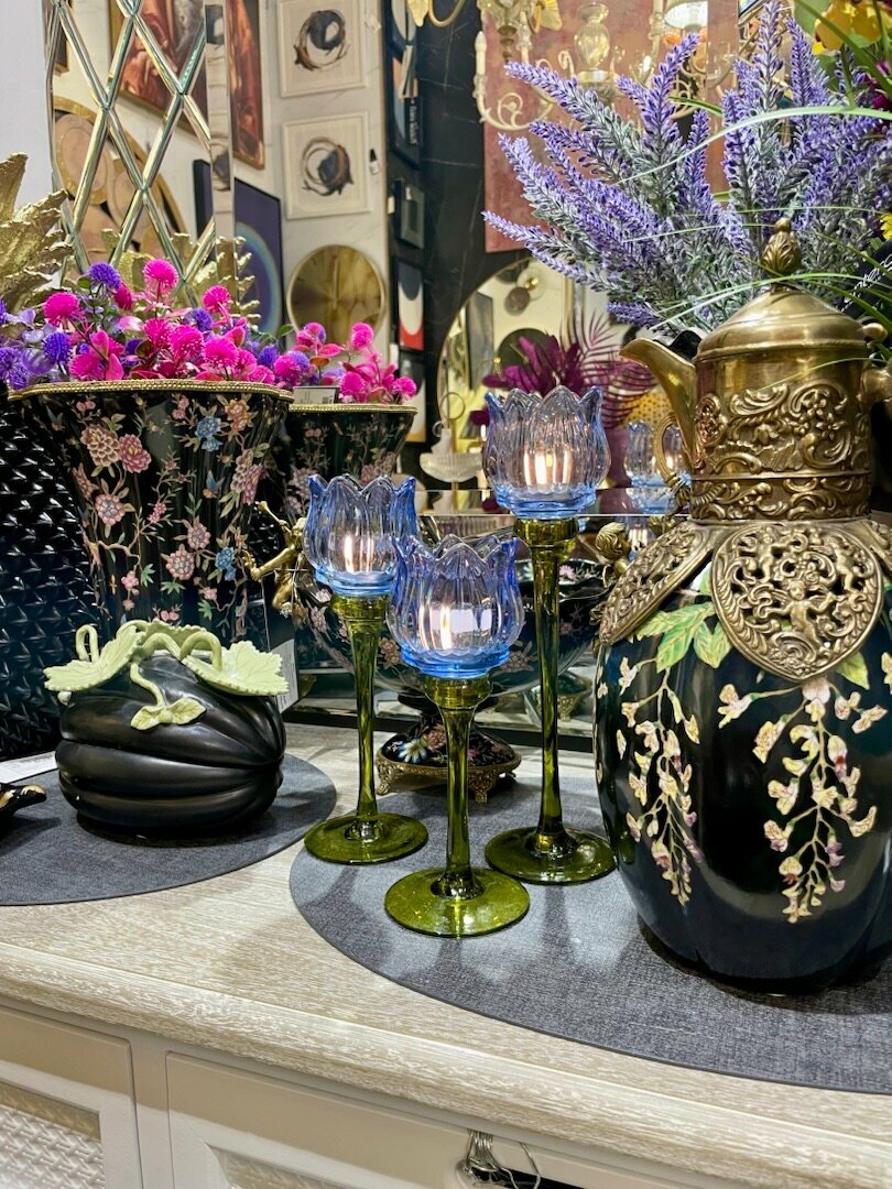 Подсвечник Тюльпан WERNER VOSS 55633 голубой 80x80х215h — фото 1