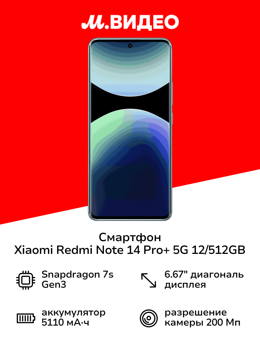 Смартфон Xiaomi Redmi Note 14 Pro+ 5G 12/512GB Frost Blue