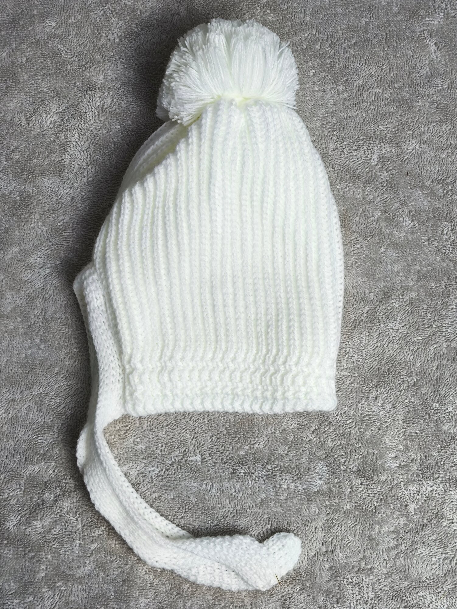 Шапка-ушанка для детей, размер 1, белый — фото 1