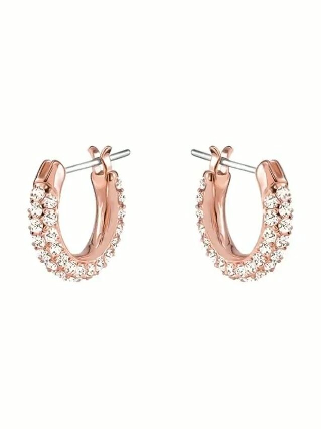 Серьги SWAROVSKI, кристаллы Swarovski, размер 10 мм, золото — фото 1