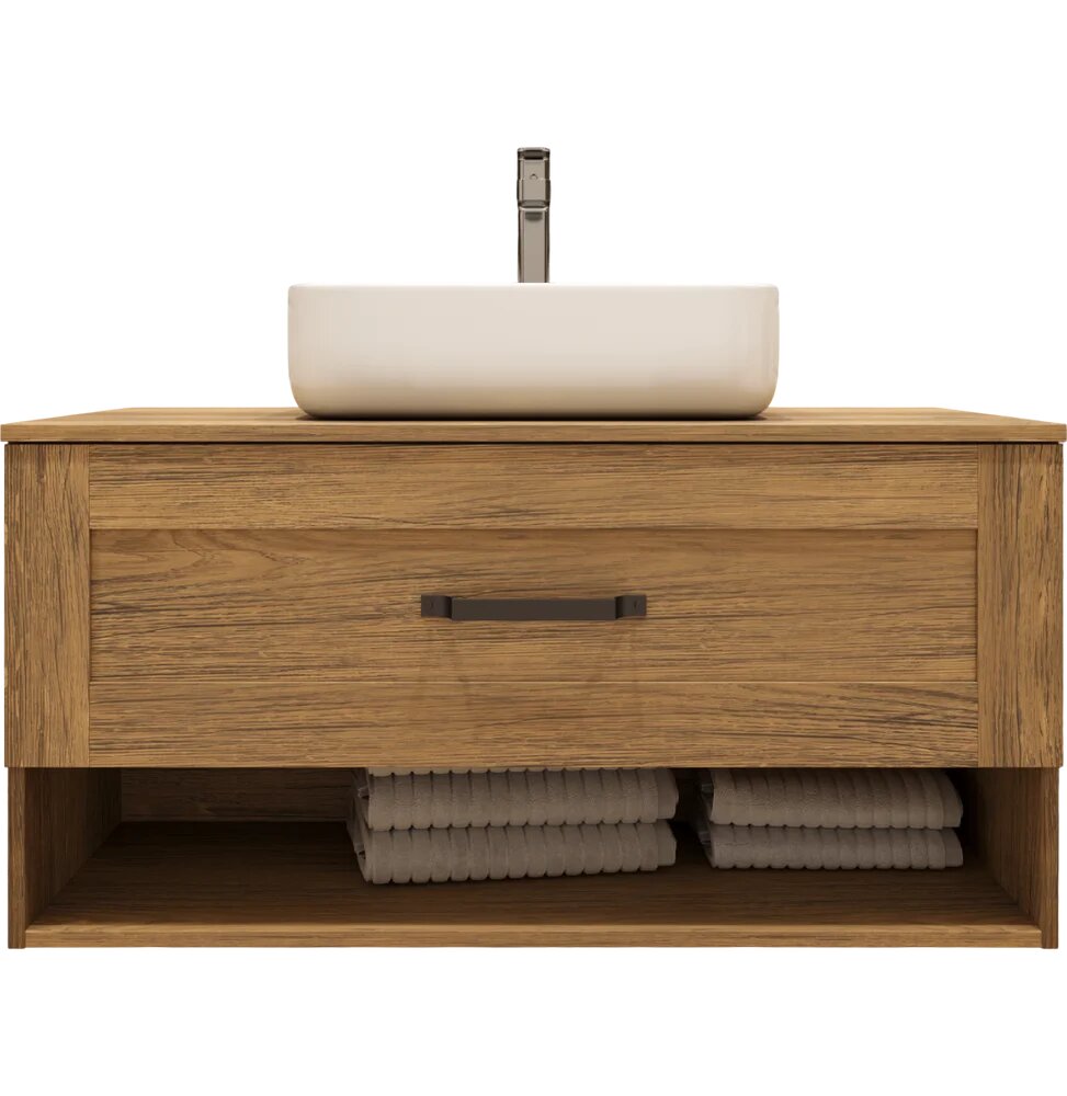 Тумба под раковину со столешницей Aqwella Craft 100 дуб балтийский