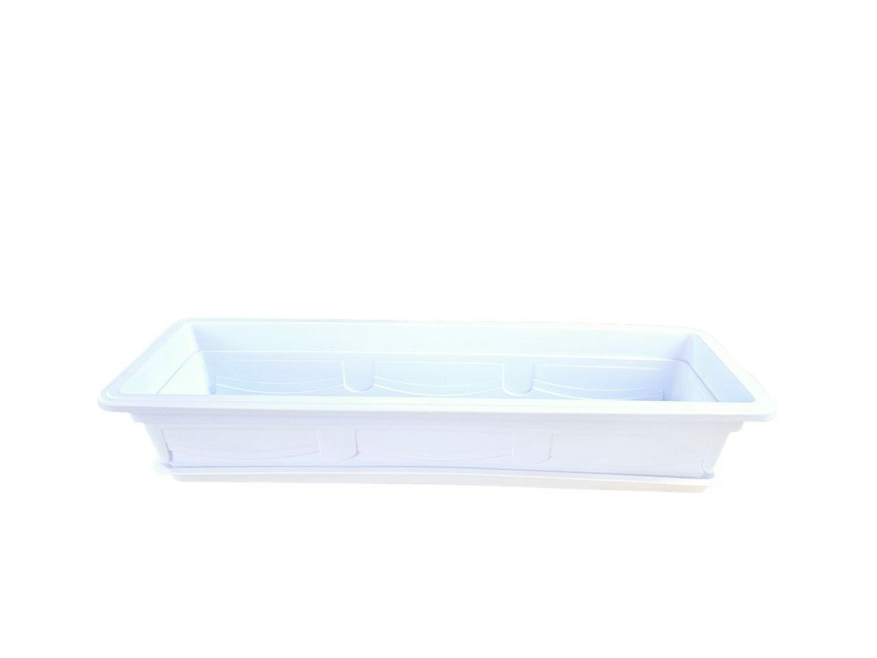 Прямоугольный балконный кашпо-контейнер для цветов и зелёных растений — фото 1