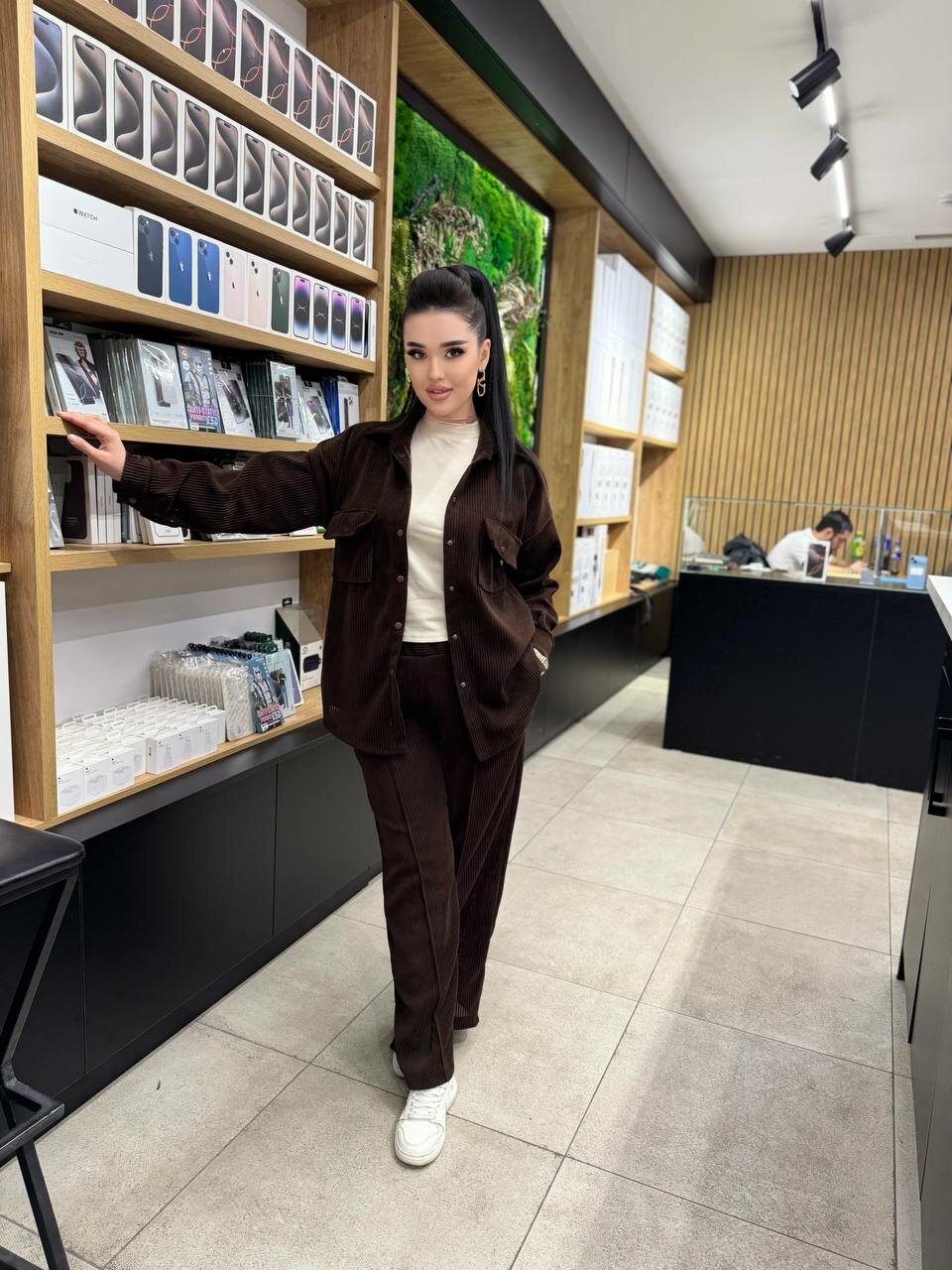 Платье  ayollar uchun uy kiyimi, ko'ylak komplekt, размер ovesize, коричневый