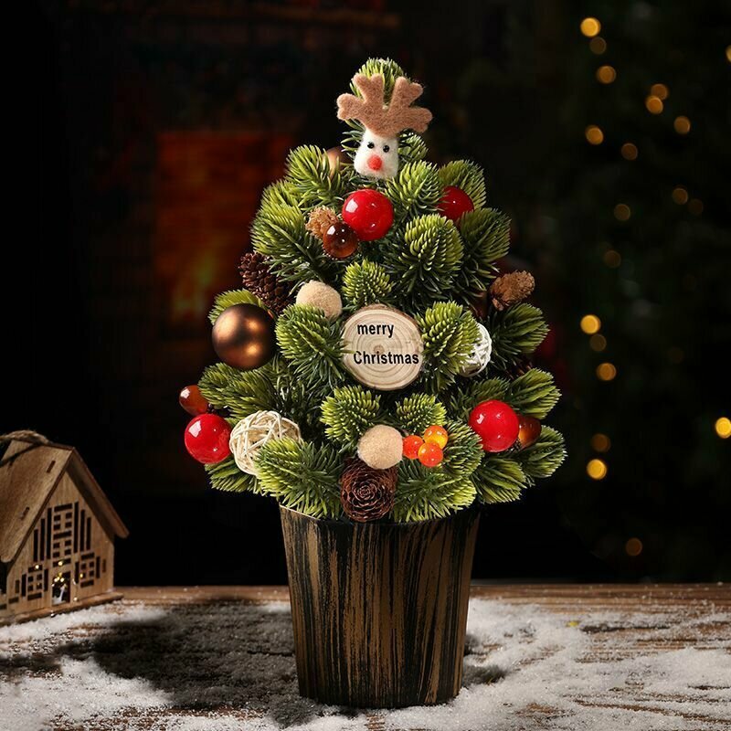 Мини-украшение рабочего стола рождественской елки рождественские подарки