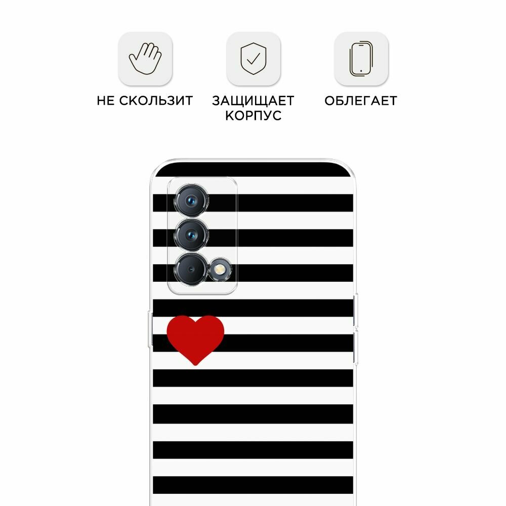 Чехол на Realme GT Master Edition / Реалми GT Мастер Эдишн с принтом "Красное сердце" — фото 1