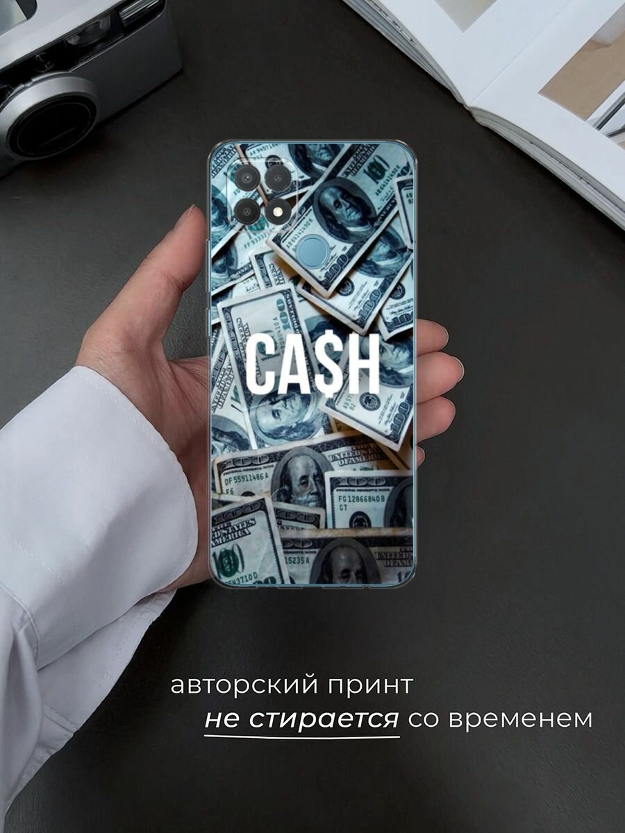 Силиконовый чехол на Oppo A15/A15s / Оппо А15/A15s с принтом "Cash" — фото 1