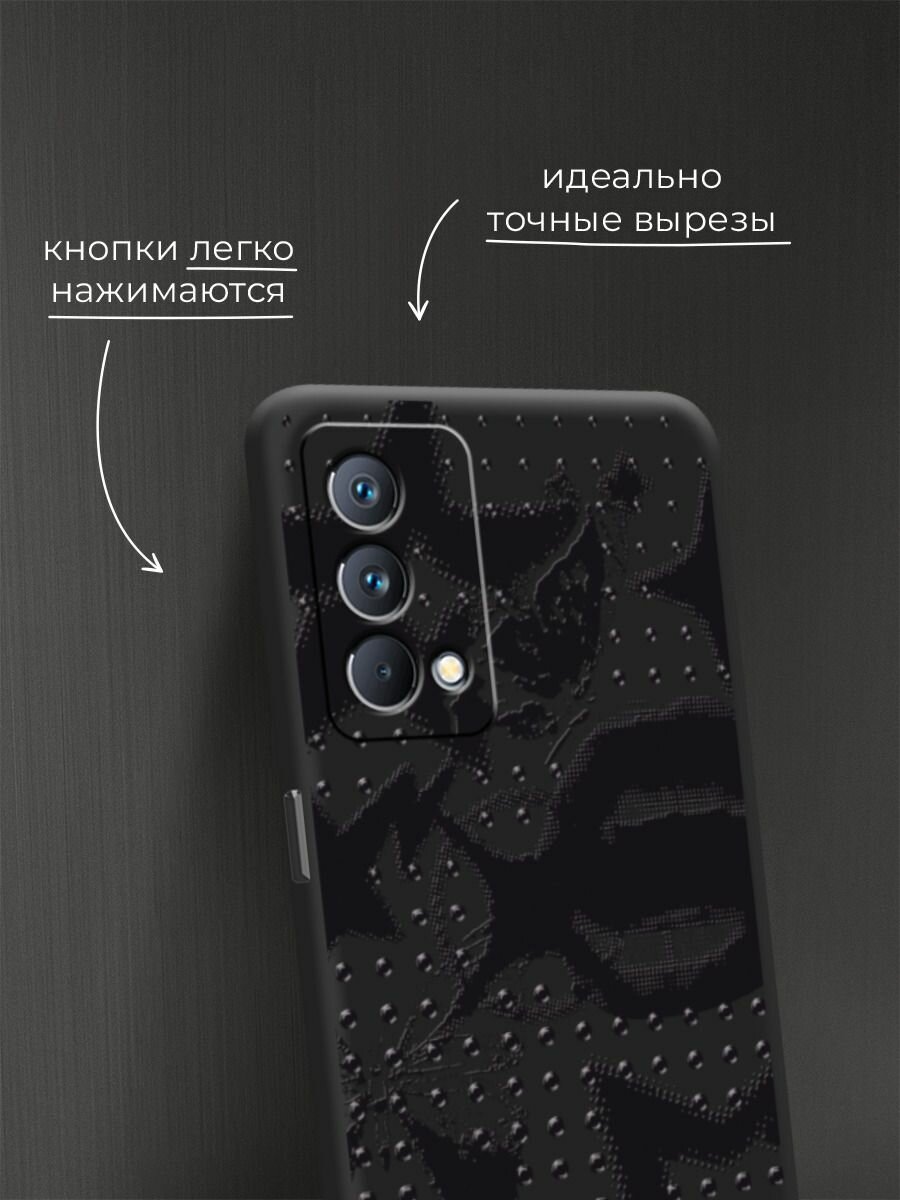 Чехол на Realme GT Master Edition / Реалми GT Master Edition с принтом "Стильный черный 3" — фото 1