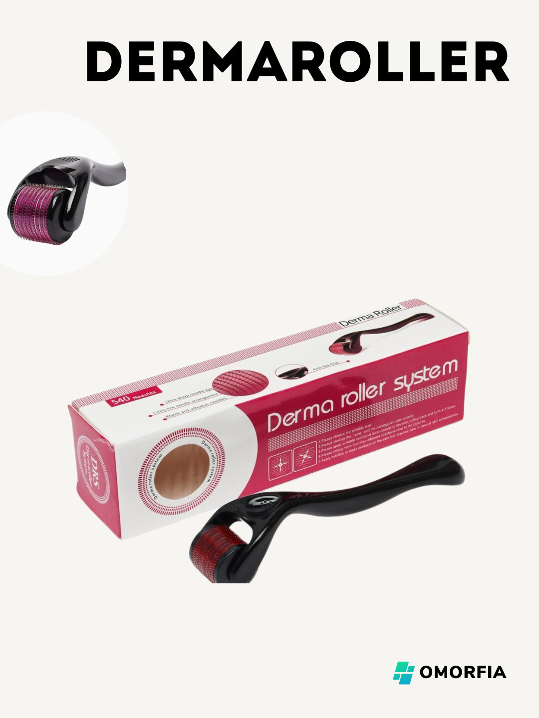 Дермароллер, средство, улучшающее кровообращение в коже, 1 мм