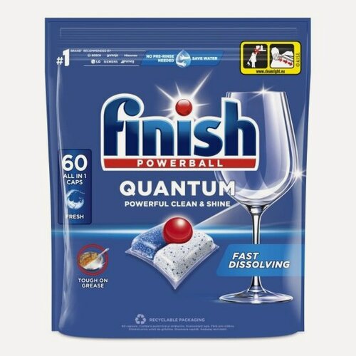 Изображение товара Капсулы для посудомоечных машин Finish QUANTUM, 60 шт