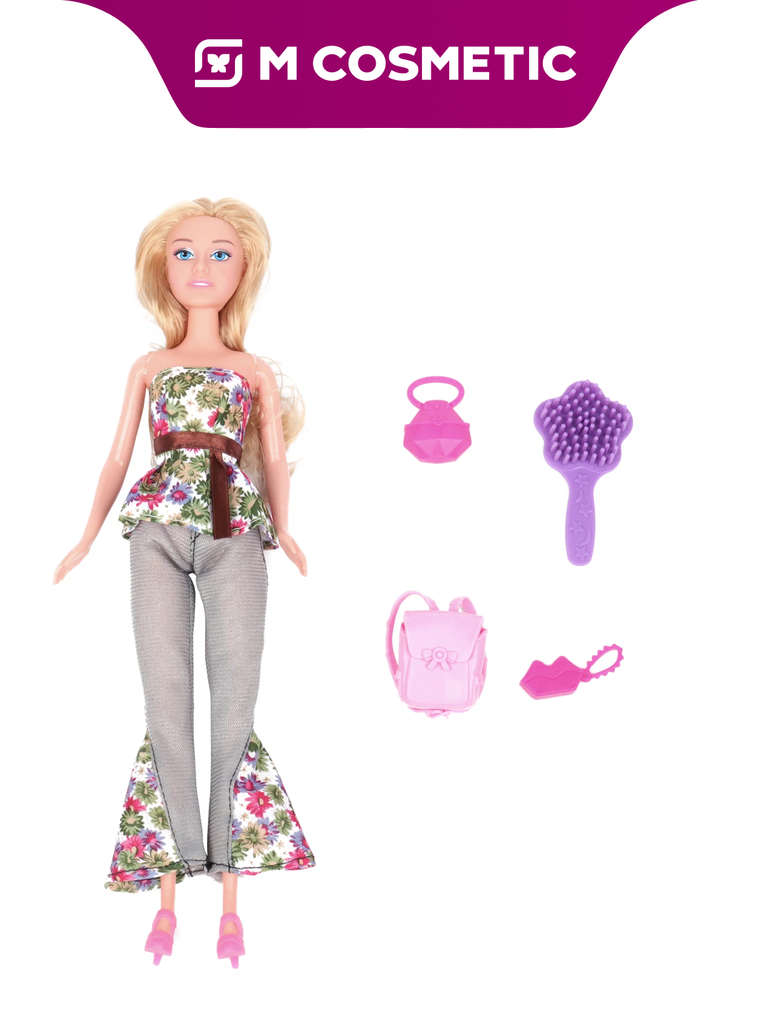 Кукла в стильном наряде "Асс Арт 115384", с рюкзаком, 6 см, 24 шт