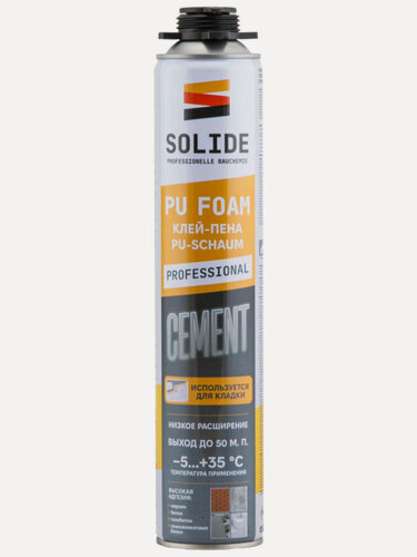 Изображение товара Клей пена монтажная под пистолет Cement 850 мл полиуретановая профессиональная (SL-20420-1)