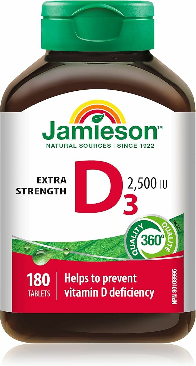 Jamieson Vitamin D3 2500 IU - 180 tablets KANADA