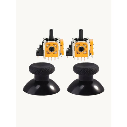 2 Стика 3d analog + 2 грибка для геймпада / джойстика Xbox One S X / Series S X Оранжевый 3д Аналог - Стик , ремонт