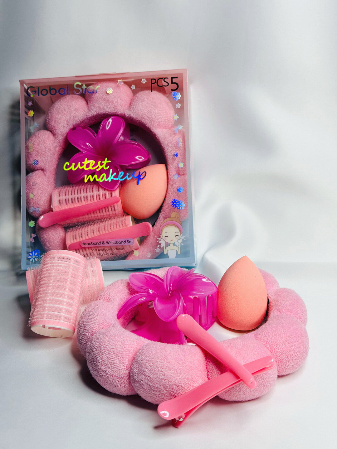 Набор для девочек с ободком для умывания