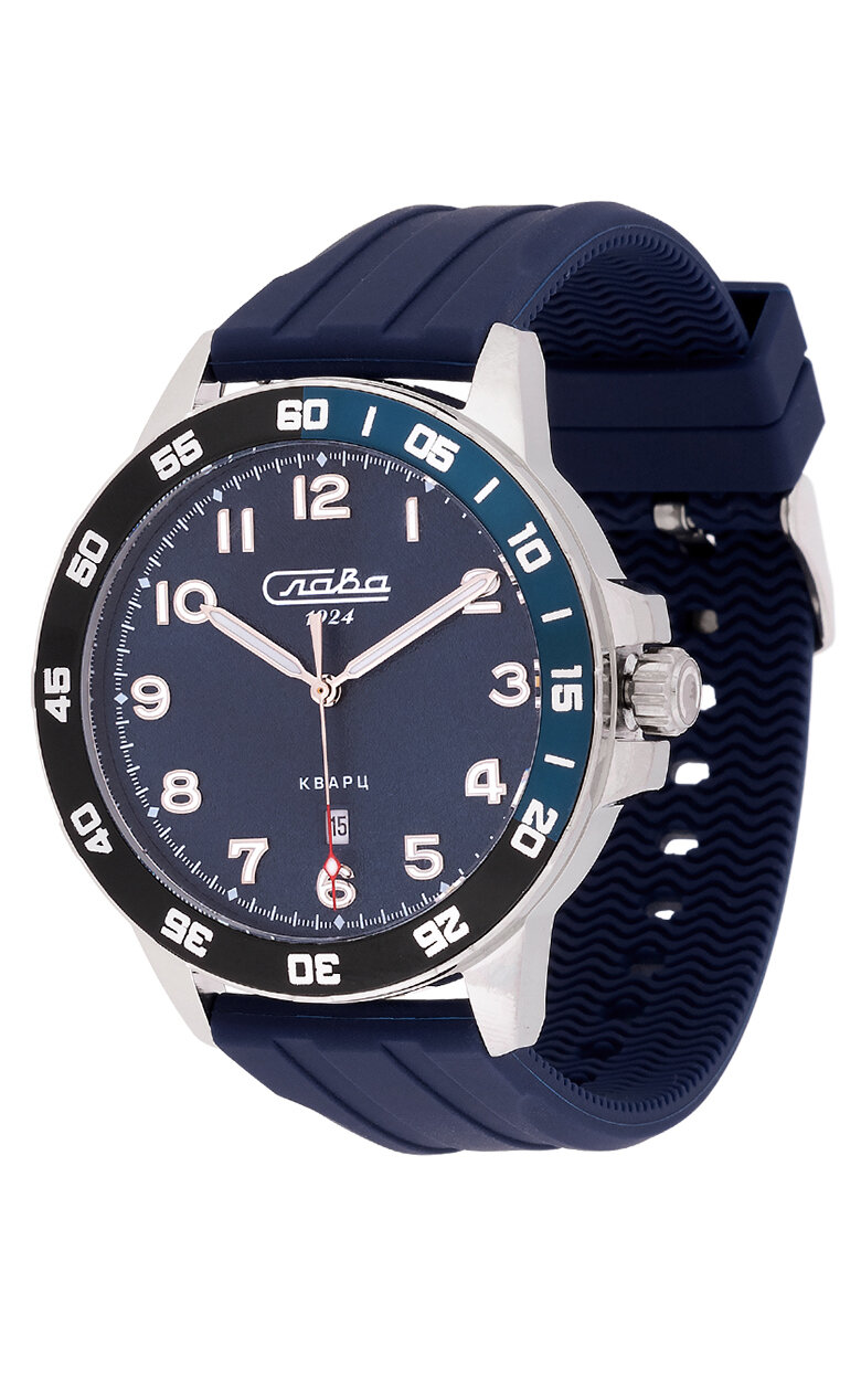 Наручные часы Слава Традиция, черный, синий — фото 1