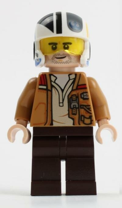Минифигурка Lego sw1145 Poe Dameron (Medium Nougat Jacket, Helmet)