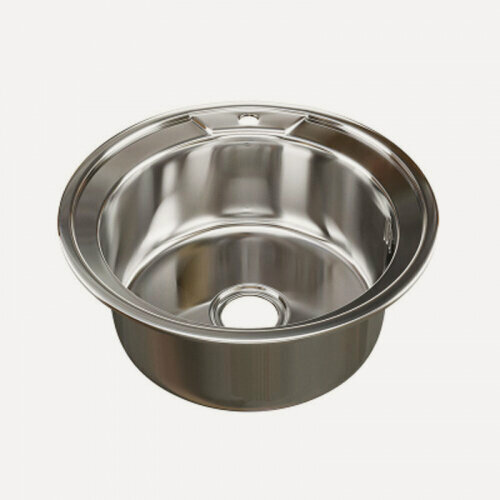 Изображение товара Кухонная мойка Mixline d 49 (0,6) вып 3 1/2, (глуб чаши 17см) с сифоном