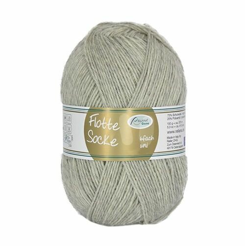 Носочная пряжа Rellana Flotte Socke Uni 6 ply (2155 Hellgrau-meliert) 1 моток 150 г/327 м