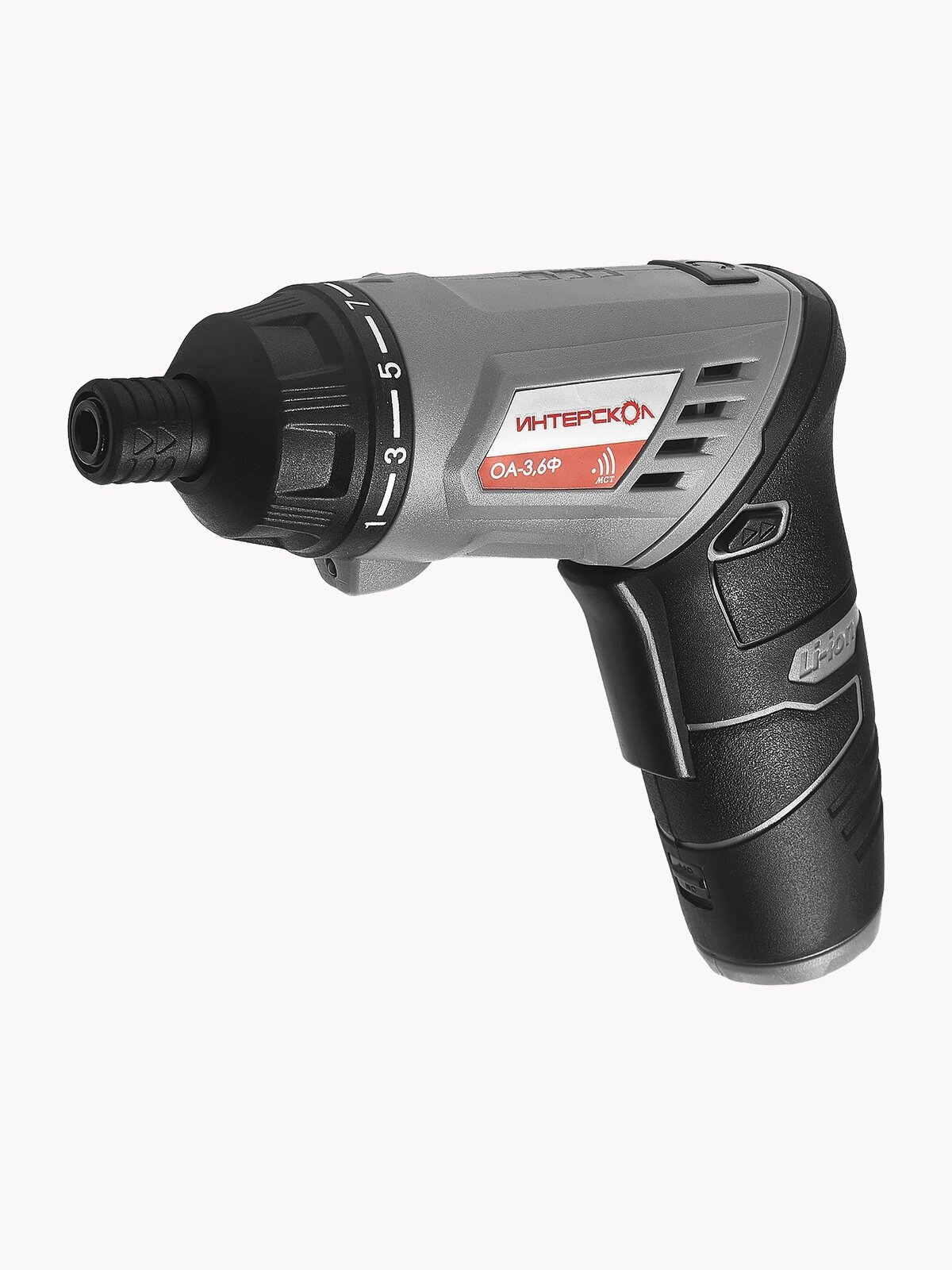 Аккумуляторная отвертка ИНТЕРСКОЛ ОА-3,6Ф, 3.6 В, 5 Н·м, 200 об/мин, 1 АКБ, 1.3 Ач, ЗУ, 433.0.2.00