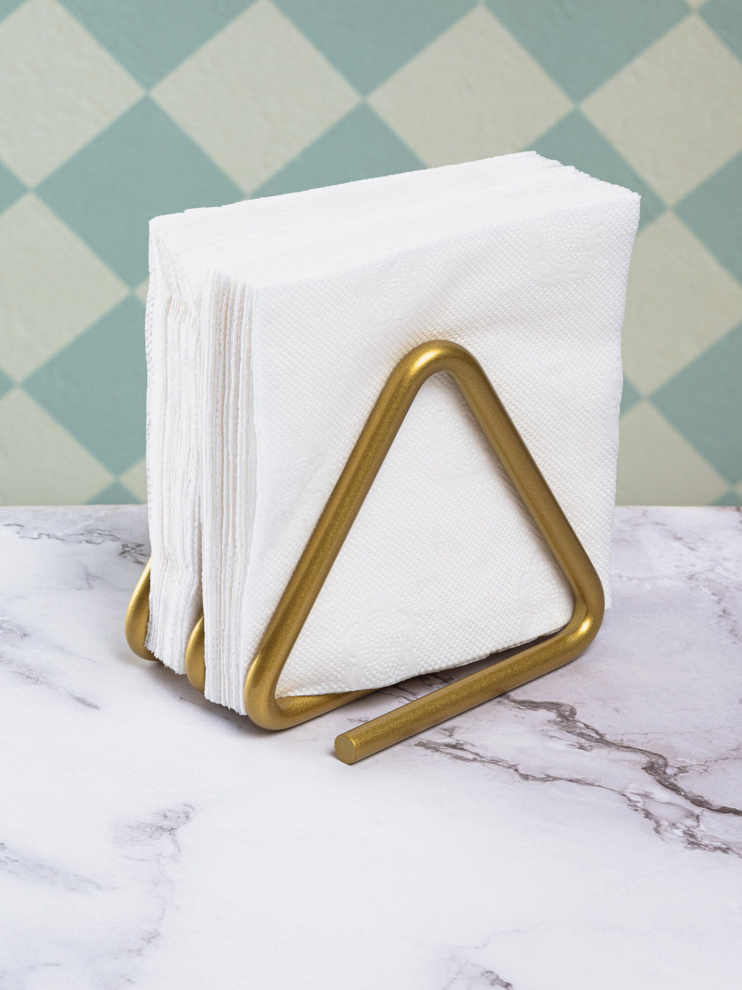 Салфетница ilwi INT-W-DS-T-1/3 на стол металлическая золотистая кухонная подставка лофт, держатель для бумажных салфеток