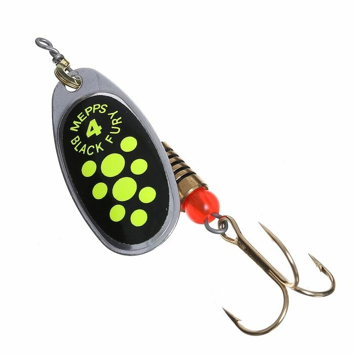 Вращающаяся Блесна Mepps Comet Black Fury №4, 8 гр, AG Fluo Chart, cbf-4-a-fch. made in France.