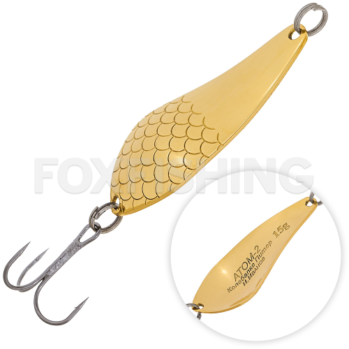 Блесна колеблющаяся Колебалка Питер Атом 2 6,3см. 15гр. цв. Латунь