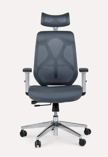 Изображение товара Norden кресло руководителя Имидж gray белый пластик, серая сетка, серая сидушка