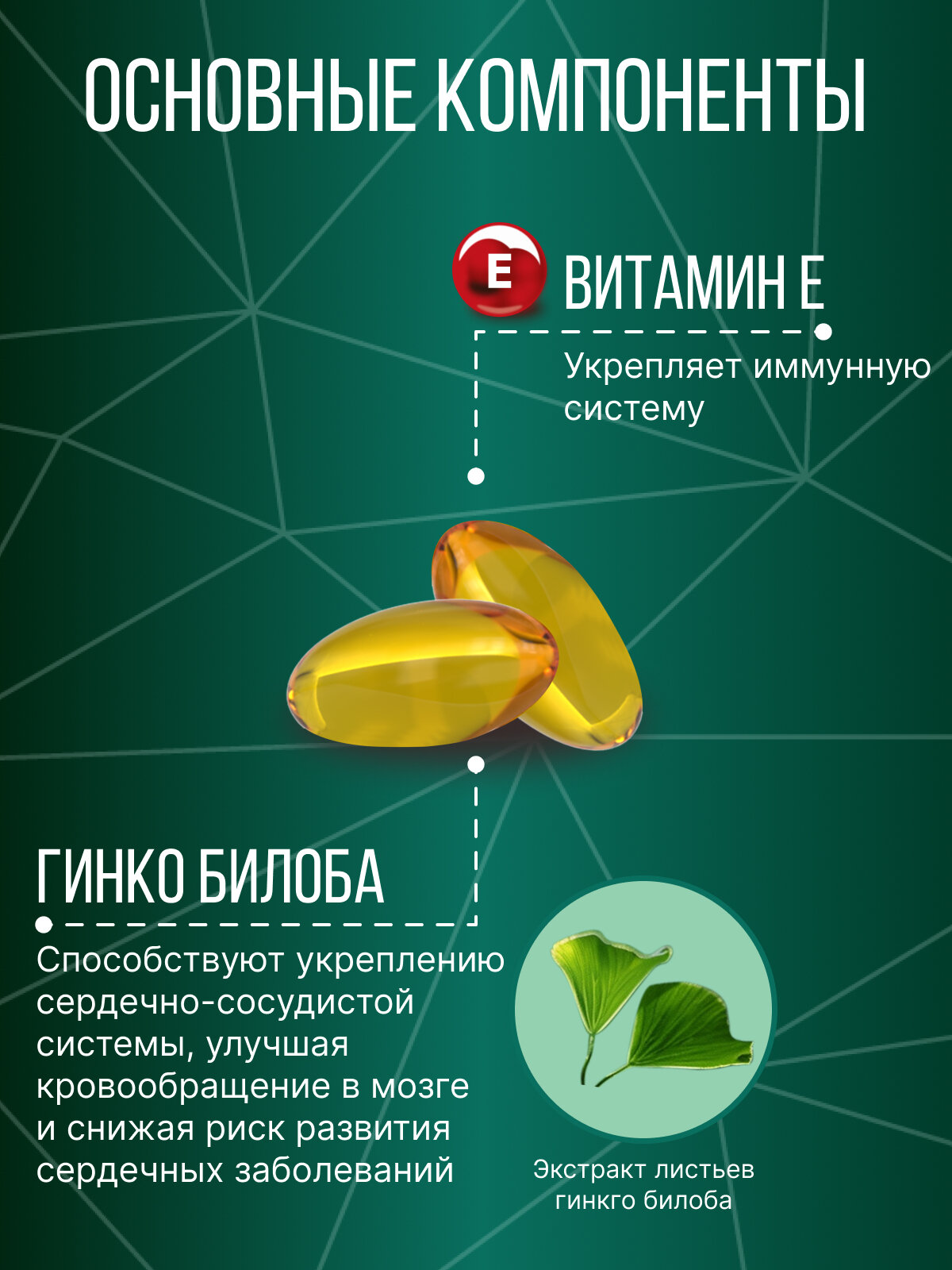 Картинки Ноотропный комплекс 720 мг SOFTGEL, гинкго билоба, лимонник китайский для мозга и памяти, 60 капсул