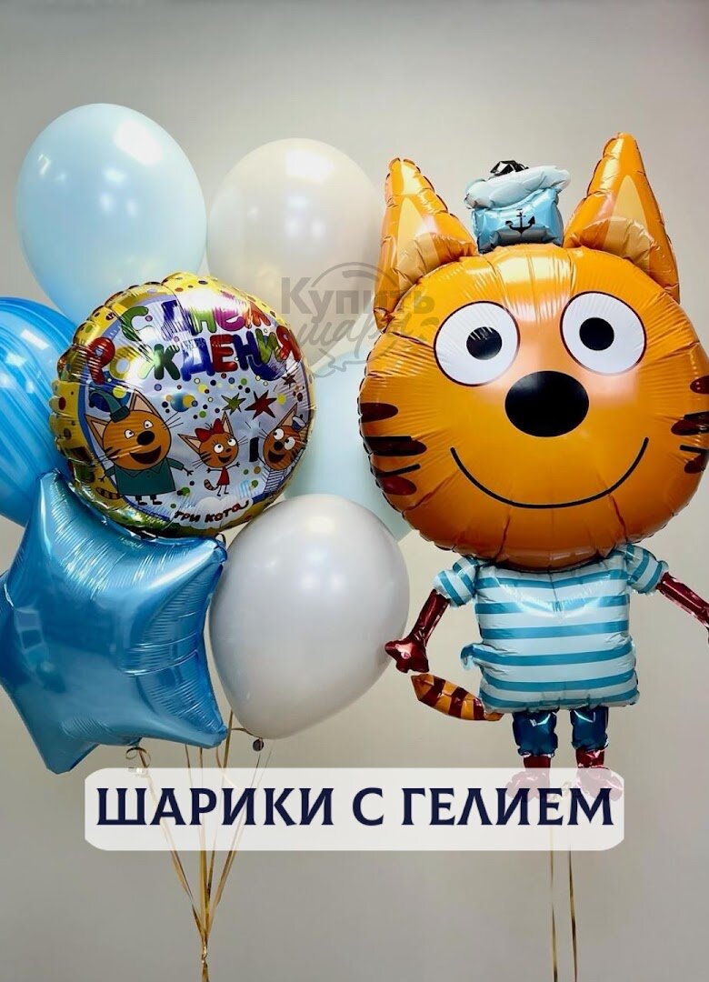 Воздушные шары с гелием, шарики воздушные "Три кота" №2722